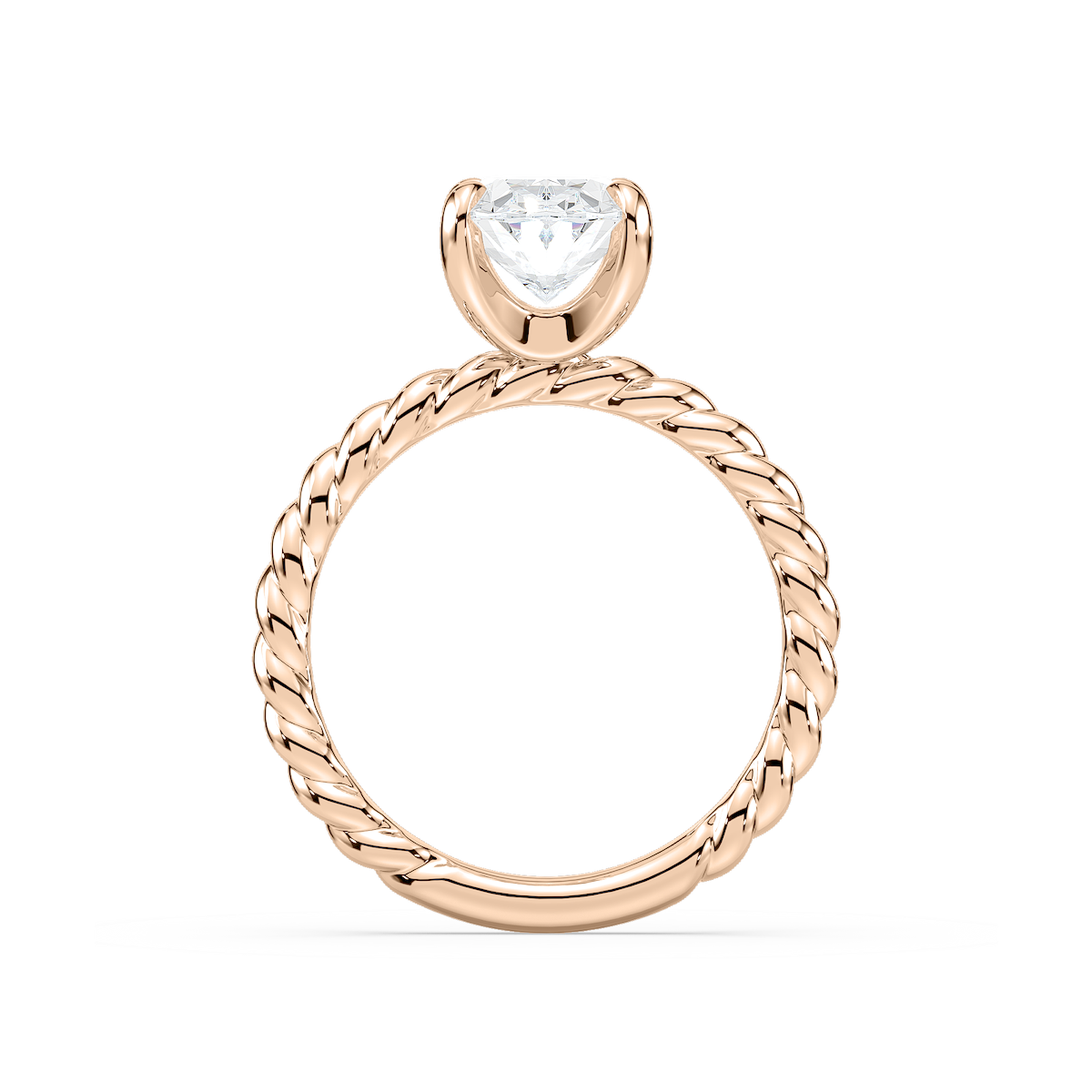 Cali Oval Lab Grown Diamond Rope Solitaire Engagement Ring