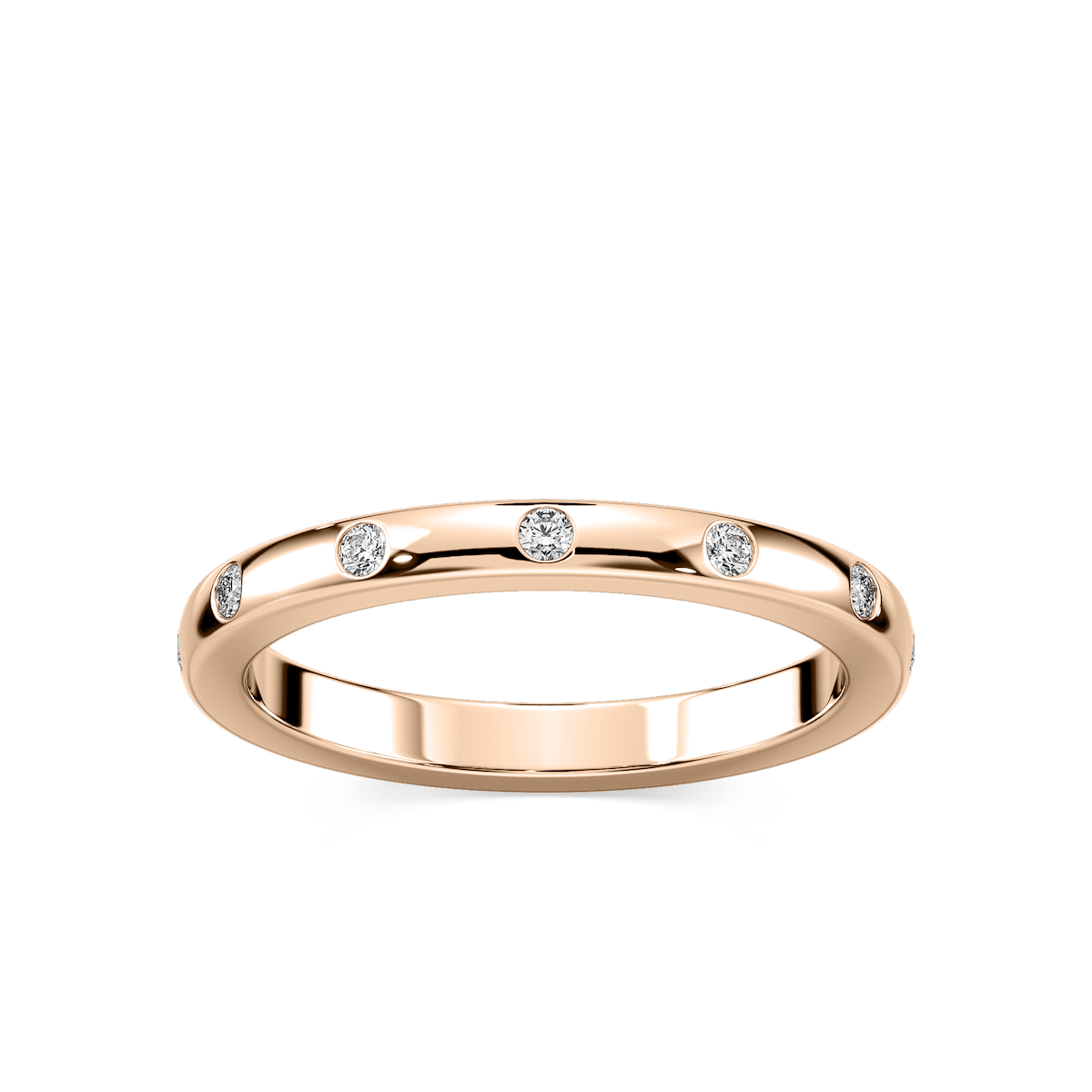 Ivy 1/8 ctw Round Lab Grown Diamond Burnished Wedding Band