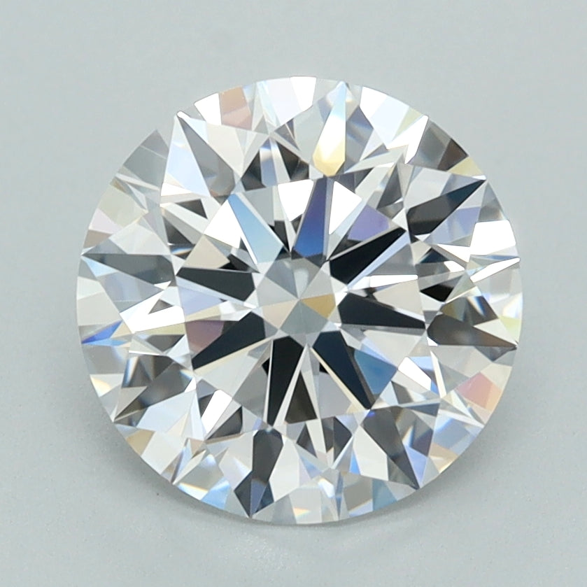 2.51 Carat Round Shaped, D Color, VVS2 Clarity, GCAL Certified Lab Grown Diamond