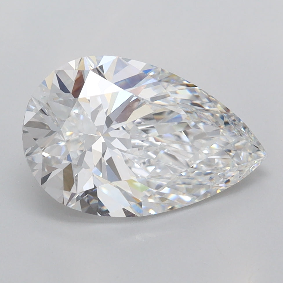 2.37 Carat Pear Shaped, Ideal Cut, D Color, FL Clarity, IGI Certified Lab Grown Diamond