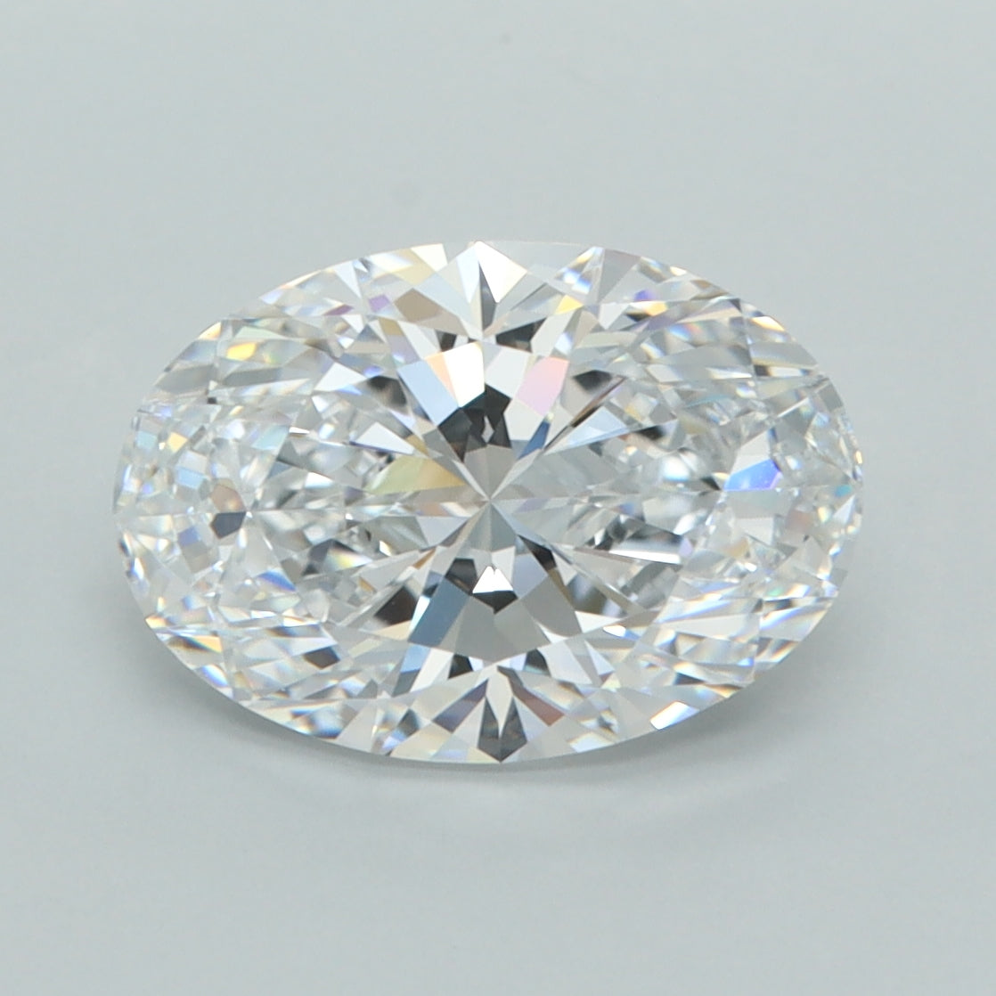 3.05 Carat Oval Shaped, Ideal Cut, D Color, VVS1 Clarity, GCAL Certified Lab Grown Diamond