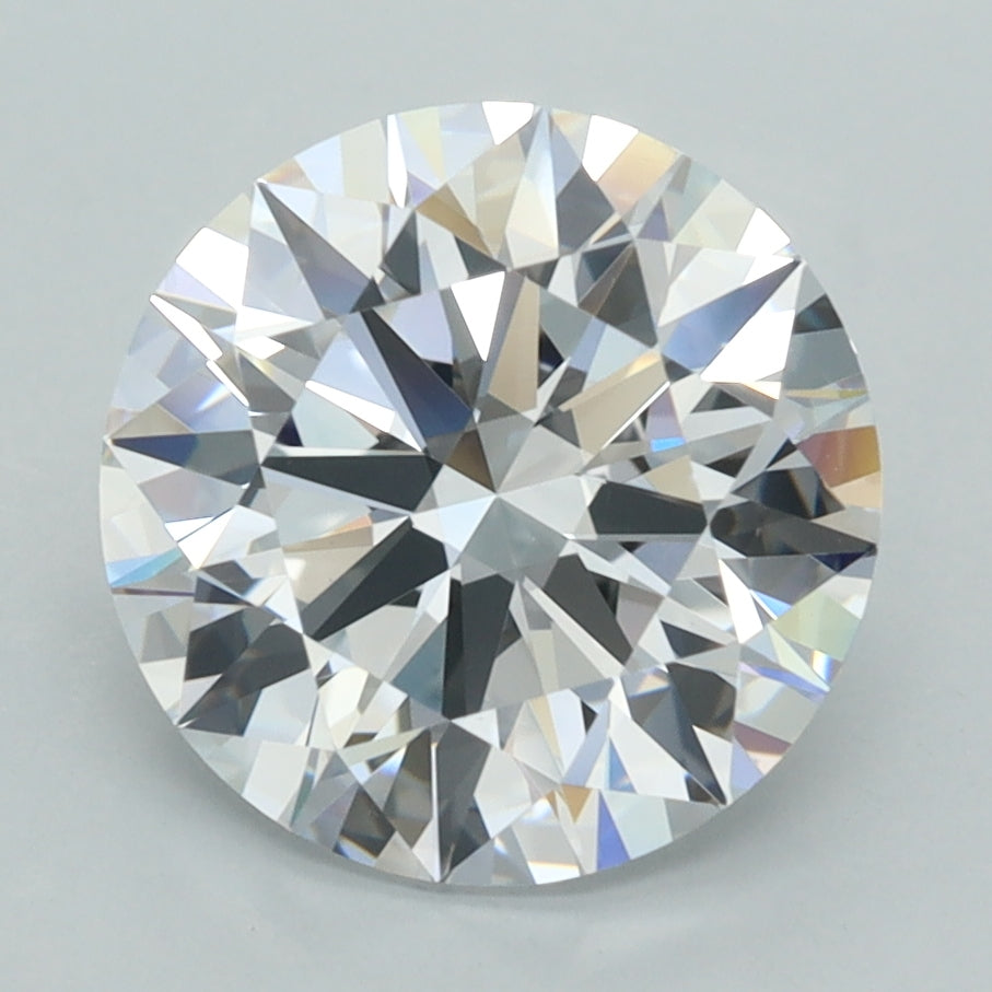 3.58 Carat Round Shaped, D Color, VVS2 Clarity, GCAL Certified Lab Grown Diamond