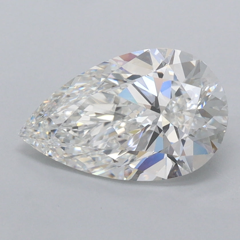 1.45 Carat Pear Shaped, Ideal Cut, E Color, FL Clarity, IGI Certified Lab Grown Diamond