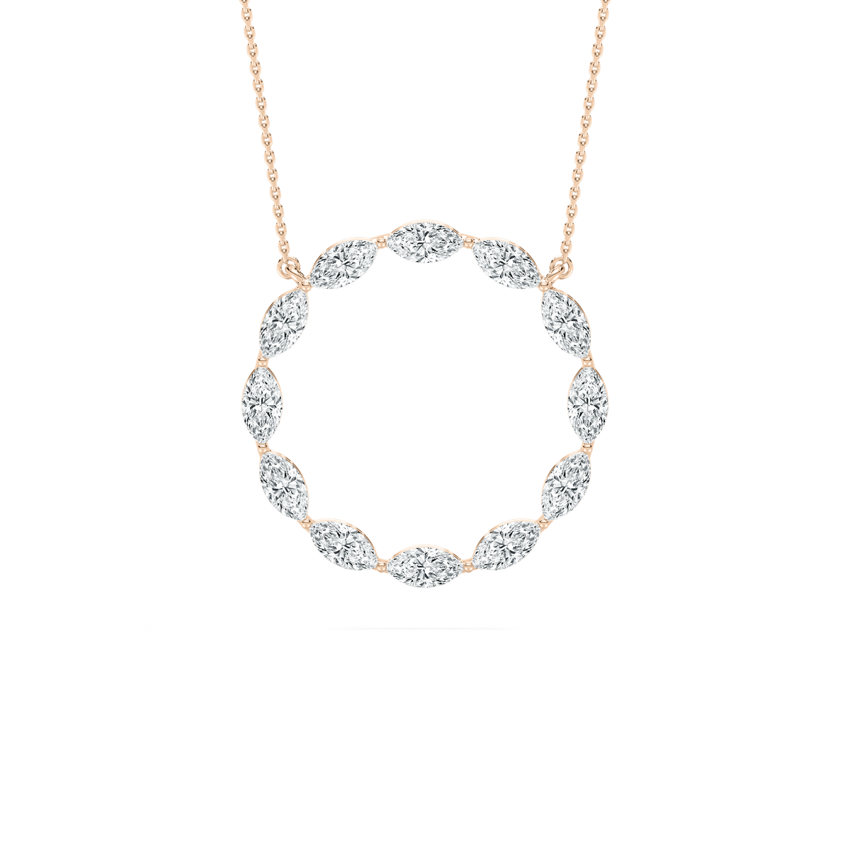 Marquise Circle Necklace in Rose Gold