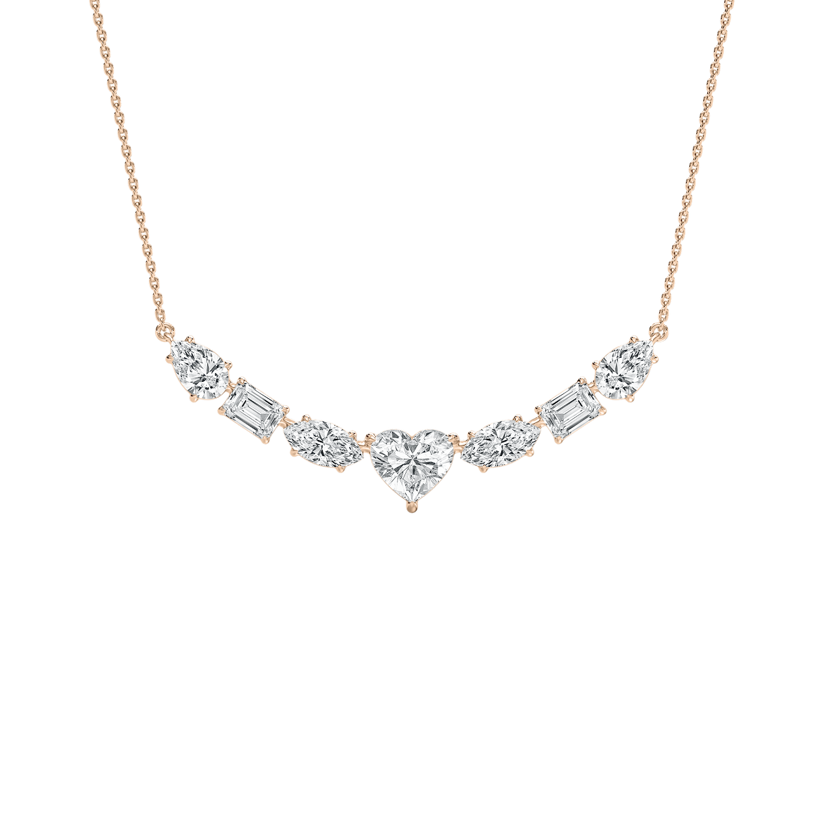 Multi-Stone Diamond Necklace in Rose Gold