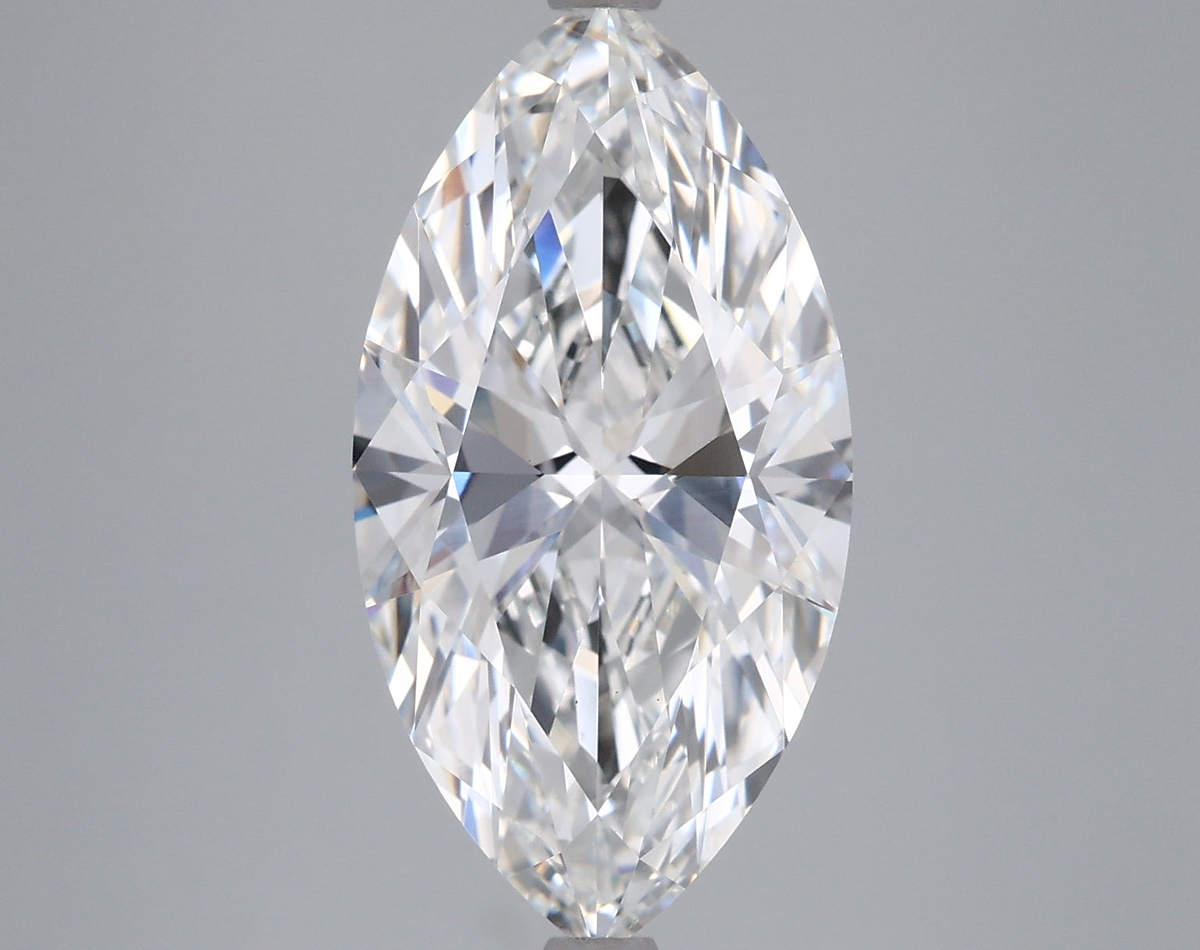 4.02 Carat Marquise Shaped, Ideal Cut, F Color, VVS2 Clarity, IGI Certified Lab Grown Diamond