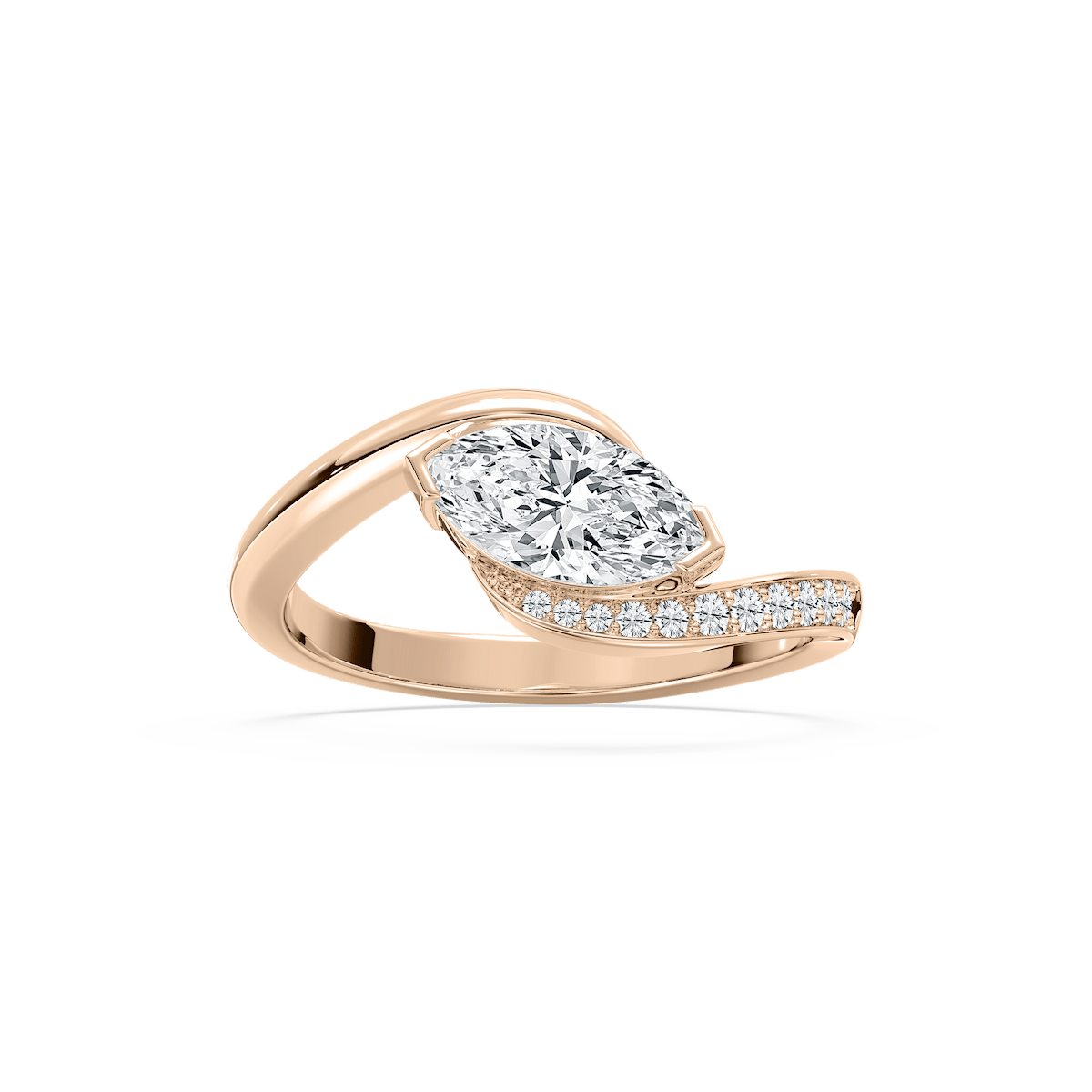 Navette Marquise Ring in Rose Gold