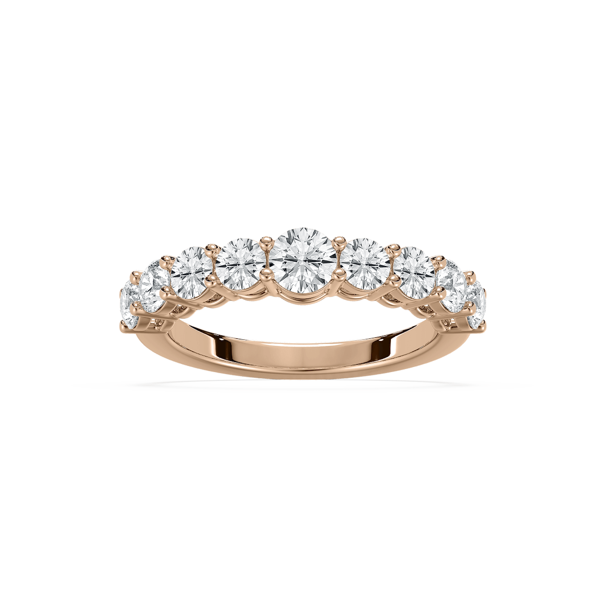 Nine Stone Lab Grown Diamond Band in Rose Gold