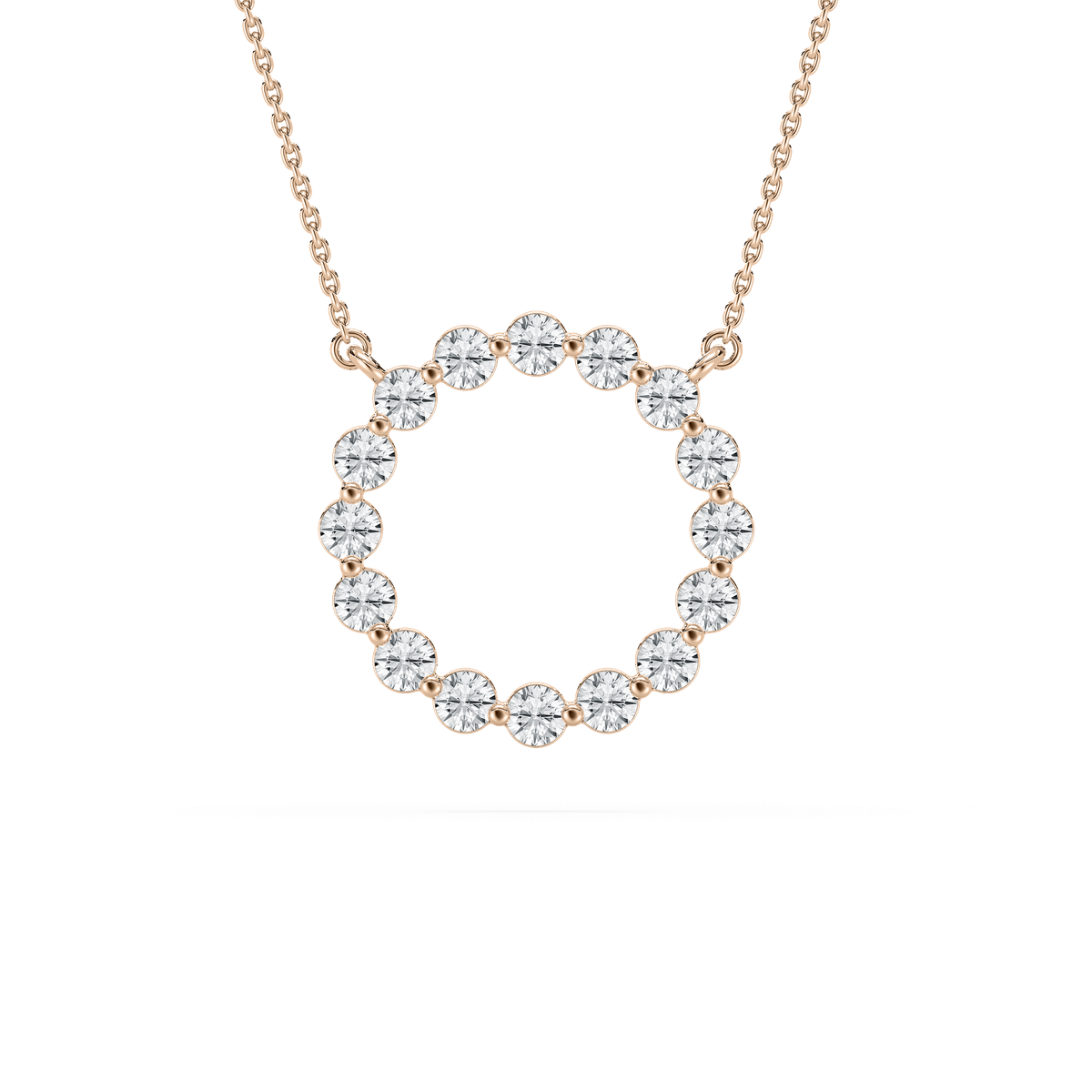 Open Circle Necklace in Rose Gold