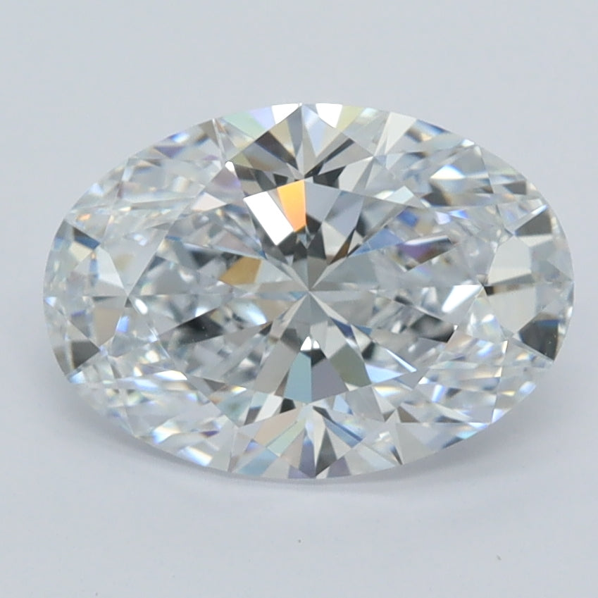 2.11 Carat Oval Shaped, Ideal Cut, D Color, VVS1 Clarity, GCAL Certified Lab Grown Diamond