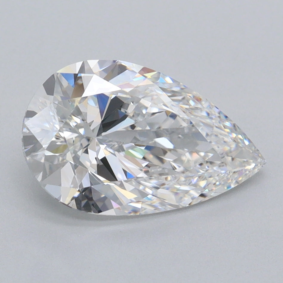 2.02 Carat Pear Shaped, Ideal Cut, D Color, VVS1 Clarity, IGI Certified Lab Grown Diamond