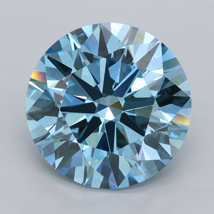 3.02 Carat Round Shaped, Ideal Cut, VVS2 Clarity, IGI Certified Lab Grown Diamond