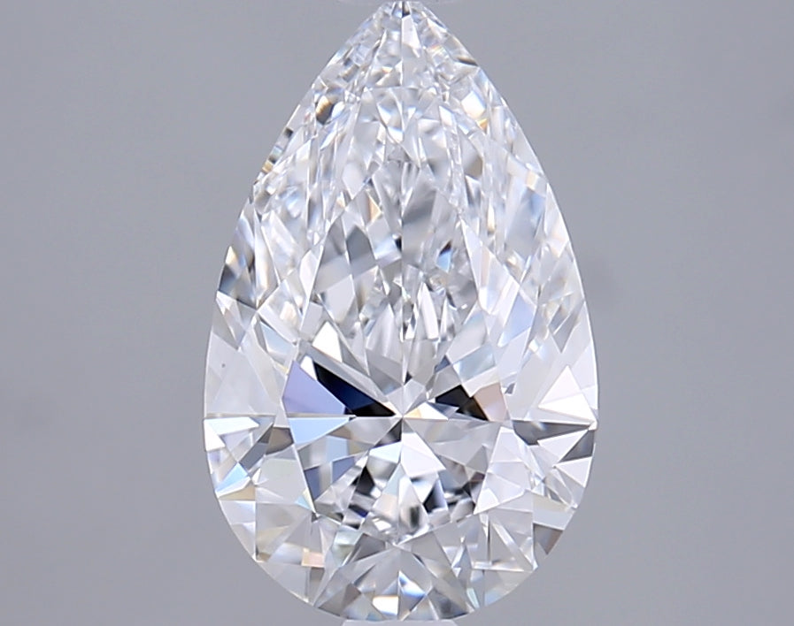 1.51 Carat Pear Shaped, Ideal Cut, D Color, VS1 Clarity, IGI Certified Lab Grown Diamond