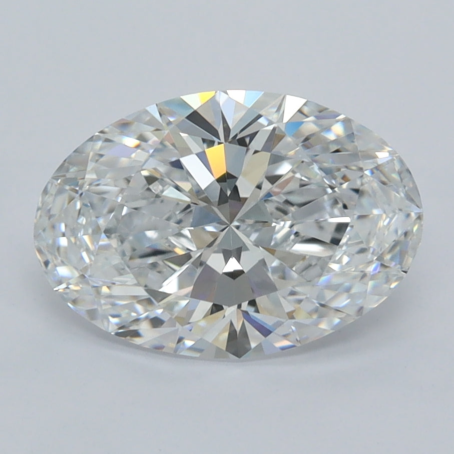 2.02 Carat Oval Shaped, Ideal Cut, D Color, VVS2 Clarity, GCAL Certified Lab Grown Diamond