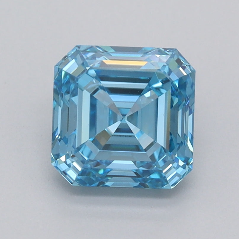 1.57 Carat Asscher Shaped, Ideal Cut, VVS2 Clarity, IGI Certified Lab Grown Diamond