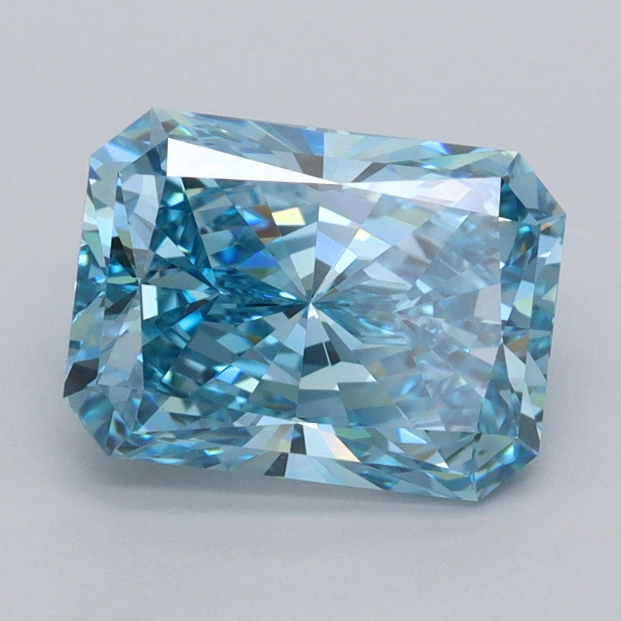 2.50 Carat Radiant Shaped, Ideal Cut, VVS2 Clarity, IGI Certified Lab Grown Diamond