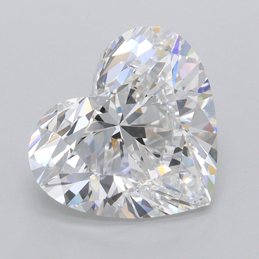 2.50 Carat Heart Shaped, Ideal Cut, D Color, VVS1 Clarity, IGI Certified Lab Grown Diamond