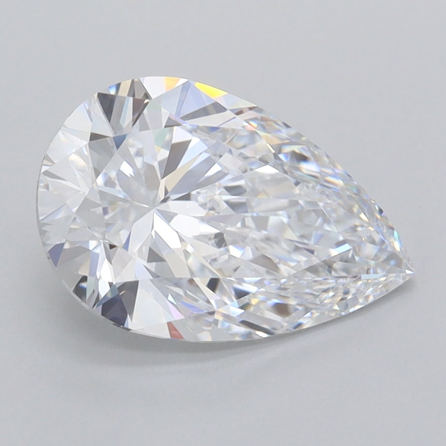 2.04 Carat Pear Shaped, Ideal Cut, D Color, VVS1 Clarity, IGI Certified Lab Grown Diamond
