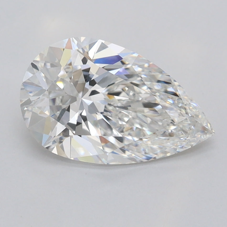 1.56 Carat Pear Shaped, Excellent Cut, F Color, VVS1 Clarity, IGI Certified Lab Grown Diamond