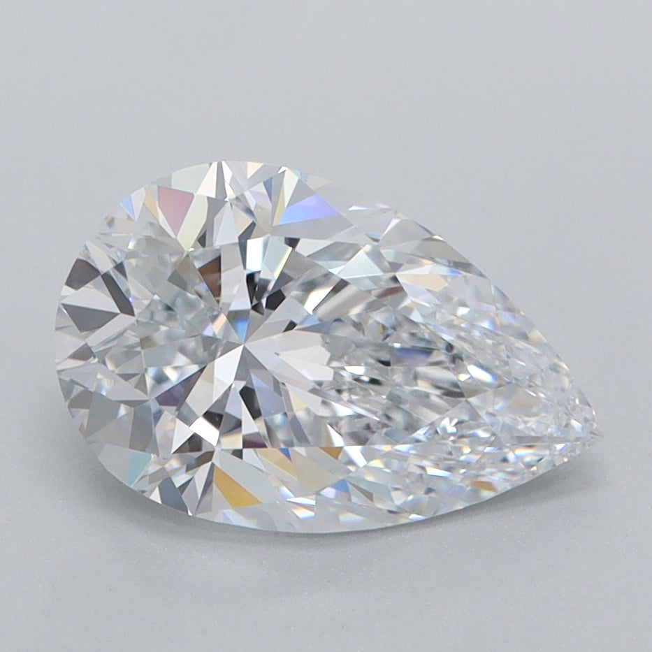 2.00 Carat Pear Shaped, Ideal Cut, D Color, VVS1 Clarity, IGI Certified Lab Grown Diamond