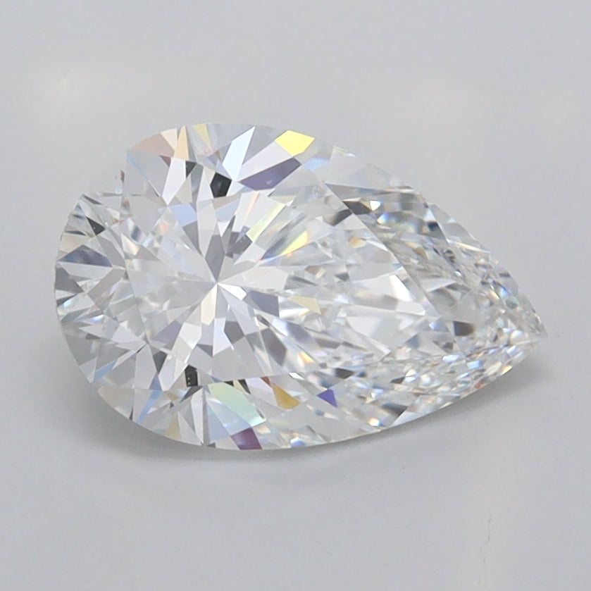 1.42 Carat Pear Shaped, Excellent Cut, D Color, VVS2 Clarity, IGI Certified Lab Grown Diamond