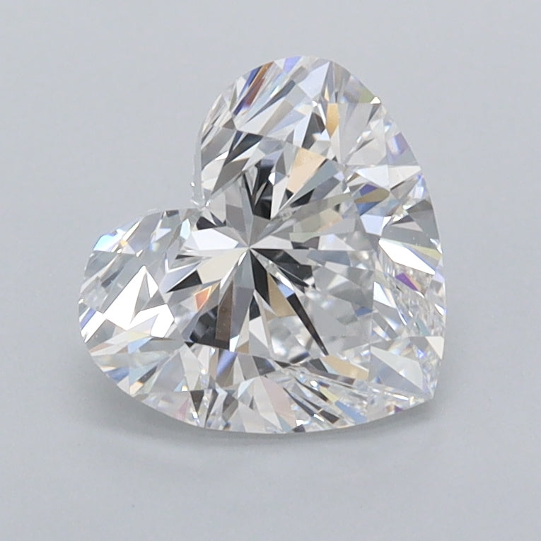 1.39 Carat Heart Shaped, Excellent Cut, D Color, VVS2 Clarity, IGI Certified Lab Grown Diamond