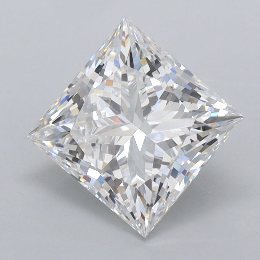 2.01 Carat Princess Shaped, Ideal Cut, D Color, VVS2 Clarity, IGI Certified Lab Grown Diamond