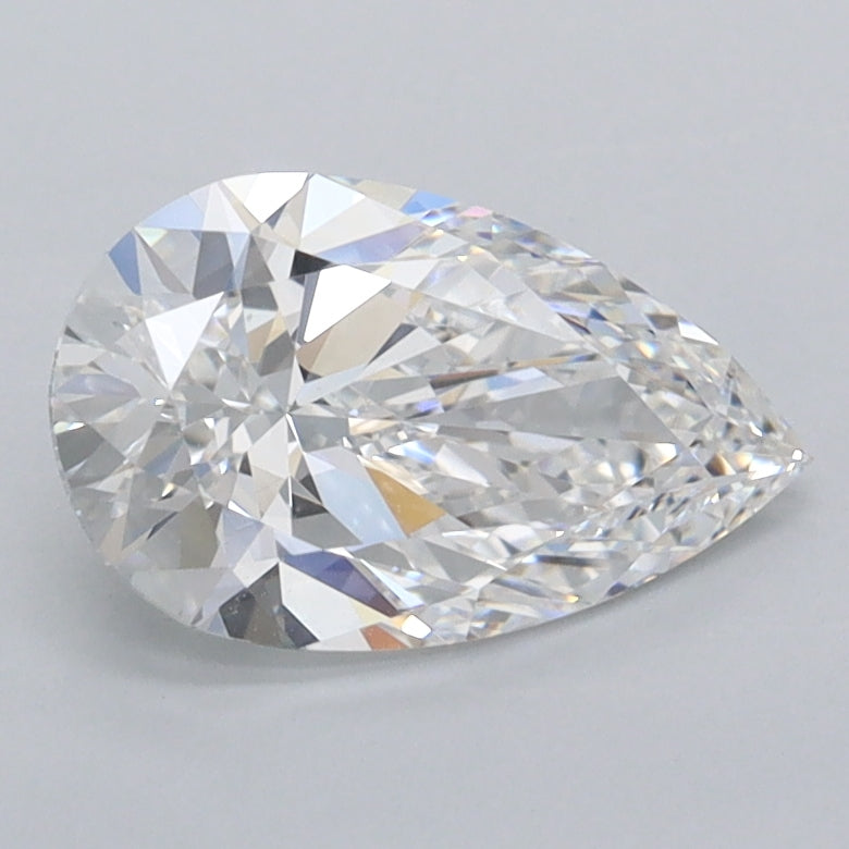 1.27 Carat Pear Shaped, Ideal Cut, D Color, FL Clarity, IGI Certified Lab Grown Diamond