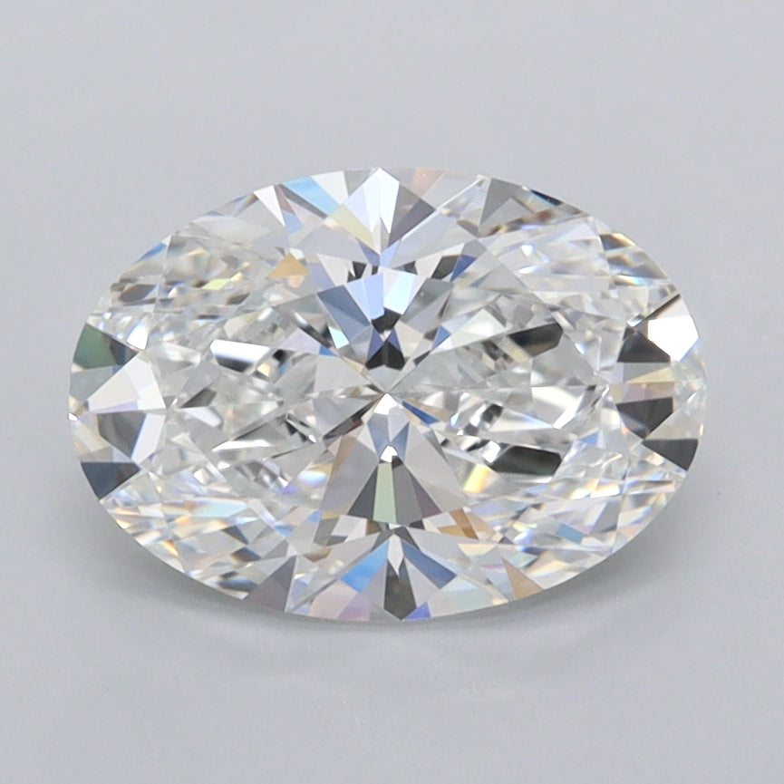 1.75 Carat Oval Shaped, Ideal Cut, D Color, FL Clarity, IGI Certified Lab Grown Diamond
