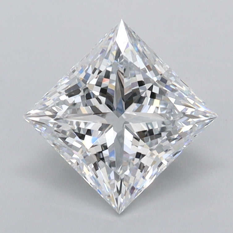 1.32 Carat Princess Shaped, Ideal Cut, E Color, FL Clarity, IGI Certified Lab Grown Diamond