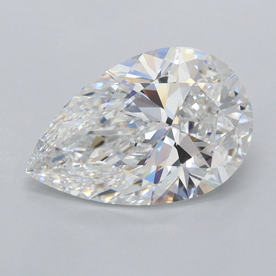 2.02 Carat Pear Shaped, Ideal Cut, E Color, FL Clarity, IGI Certified Lab Grown Diamond