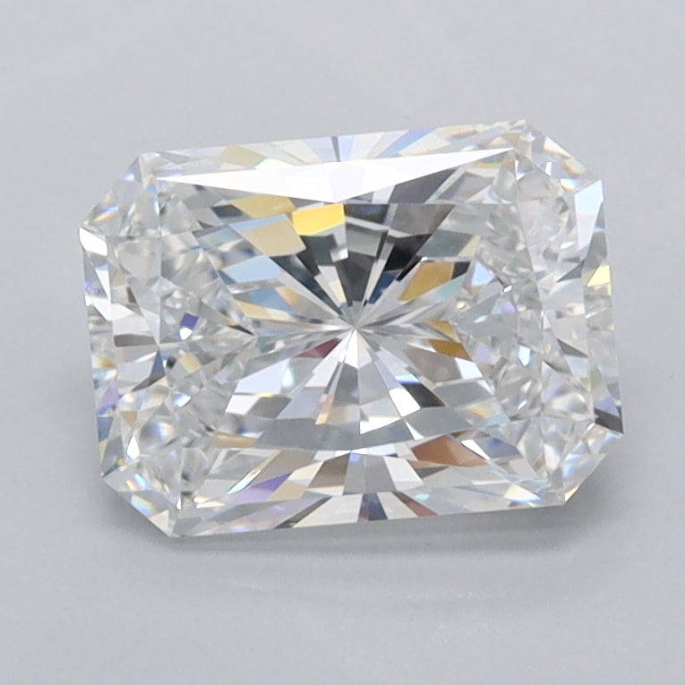 1.53 Carat Radiant Shaped, Ideal Cut, D Color, VVS2 Clarity, IGI Certified Lab Grown Diamond