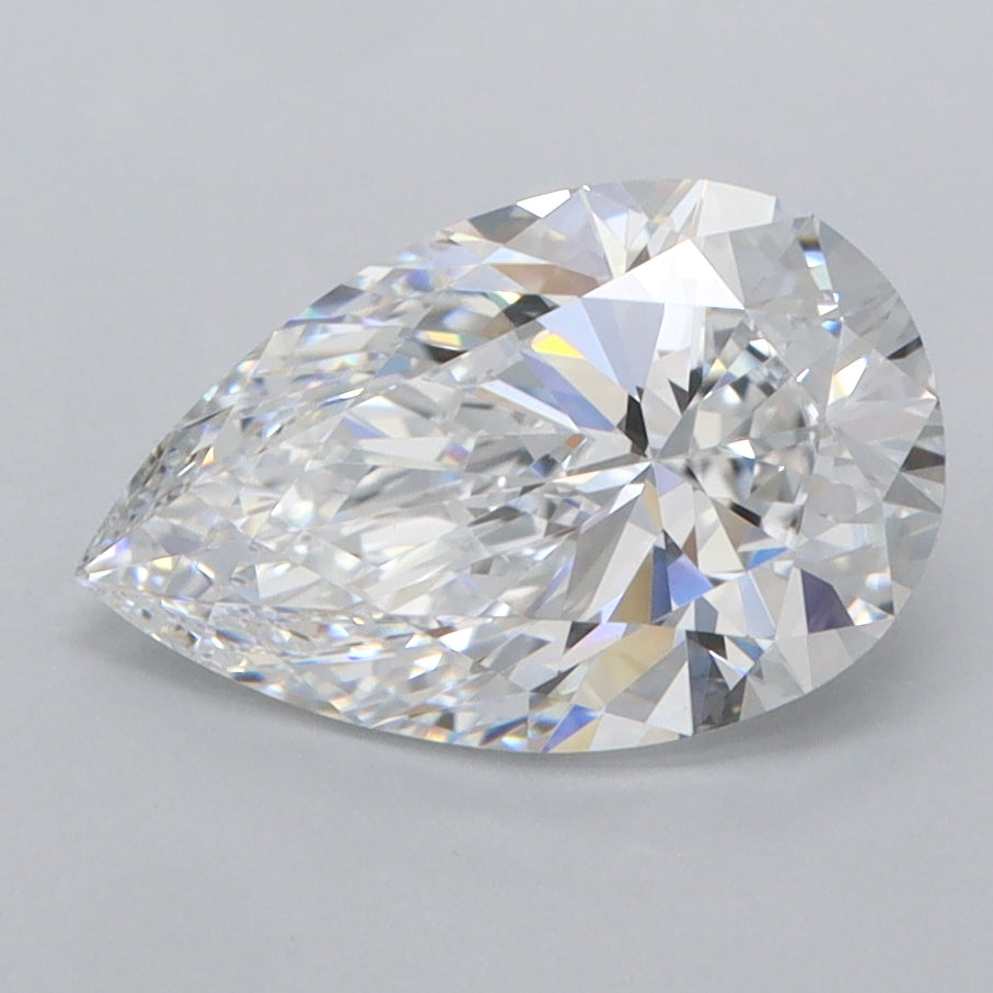1.96 Carat Pear Shaped, Ideal Cut, D Color, FL Clarity, IGI Certified Lab Grown Diamond