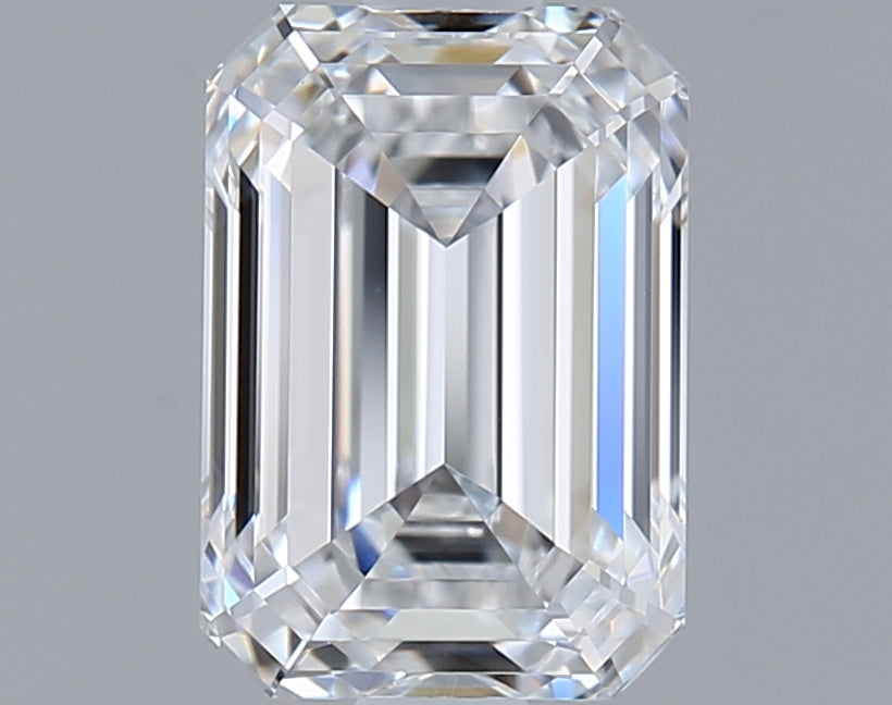 1.52 Carat Emerald Shaped, Ideal Cut, D Color, VVS2 Clarity, IGI Certified Lab Grown Diamond