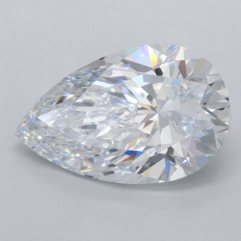 1.55 Carat Pear Shaped, Excellent Cut, E Color, FL Clarity, IGI Certified Lab Grown Diamond