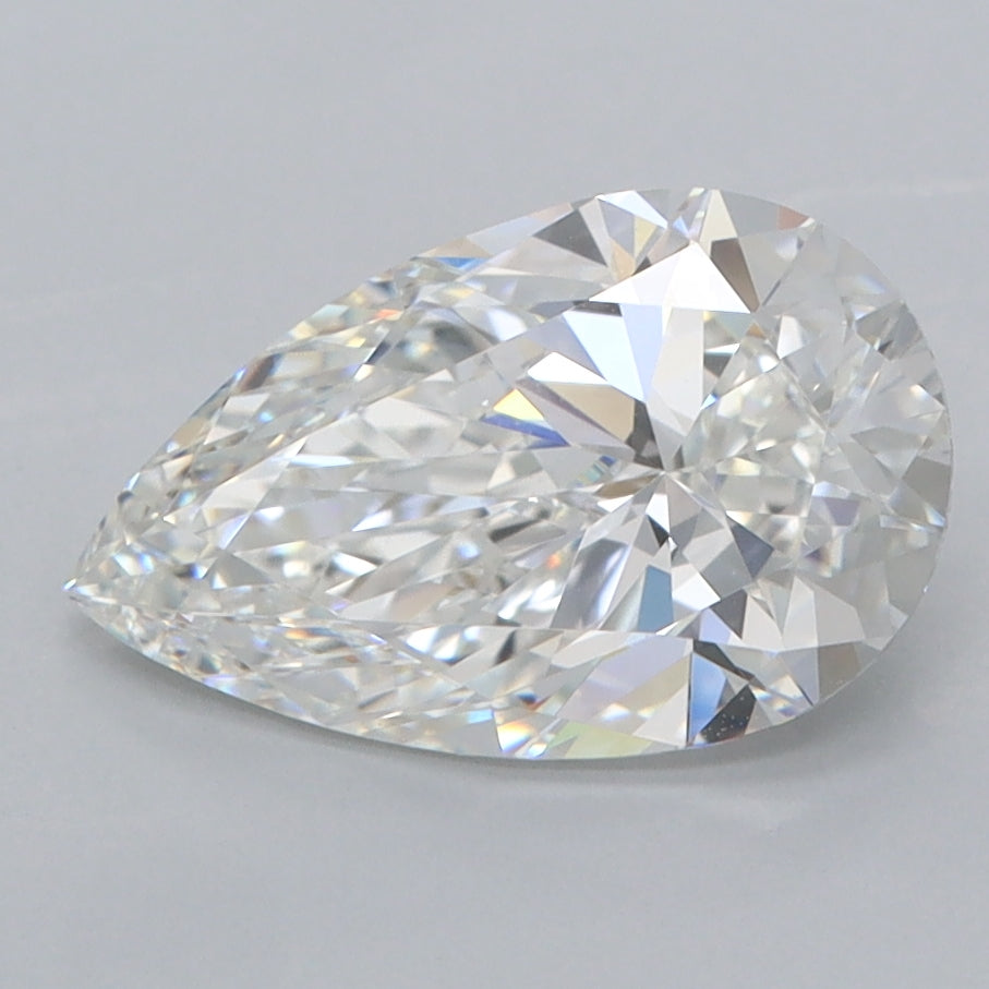 2.07 Carat Pear Shaped, Ideal Cut, F Color, IF Clarity, IGI Certified Lab Grown Diamond