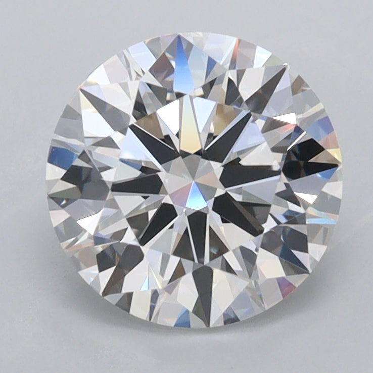 1.85 Carat Round Shaped, Ideal Cut, D Color, VVS2 Clarity, IGI Certified Lab Grown Diamond