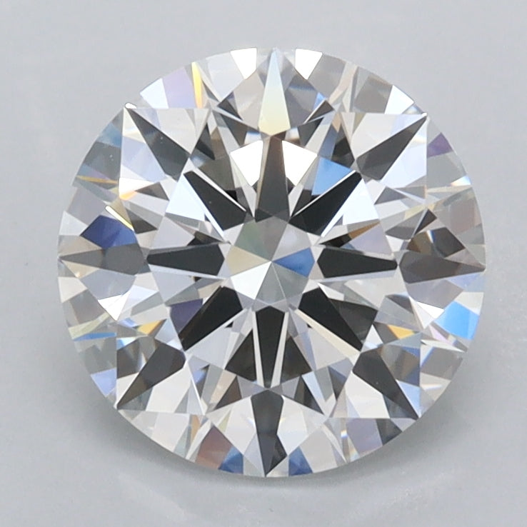 1.96 Carat Round Shaped, Ideal Cut, D Color, VVS2 Clarity, IGI Certified Lab Grown Diamond