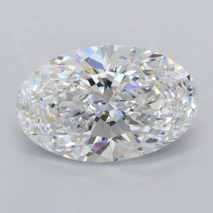 1.55 Carat Oval Shaped, Excellent Cut, D Color, FL Clarity, IGI Certified Lab Grown Diamond