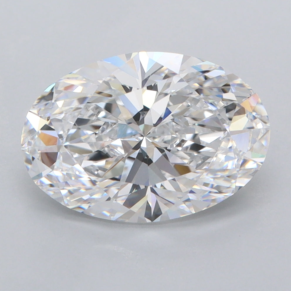 2.99 Carat Oval Shaped, Excellent Cut, D Color, FL Clarity, IGI Certified Lab Grown Diamond