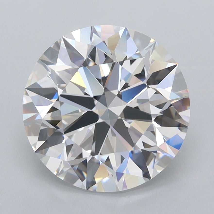 3.09 Carat Round Shaped, Ideal Cut, D Color, FL Clarity, IGI Certified Lab Grown Diamond