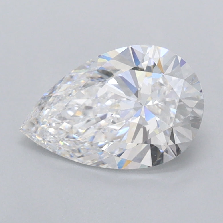1.06 Carat Pear Shaped, Ideal Cut, D Color, FL Clarity, IGI Certified Lab Grown Diamond