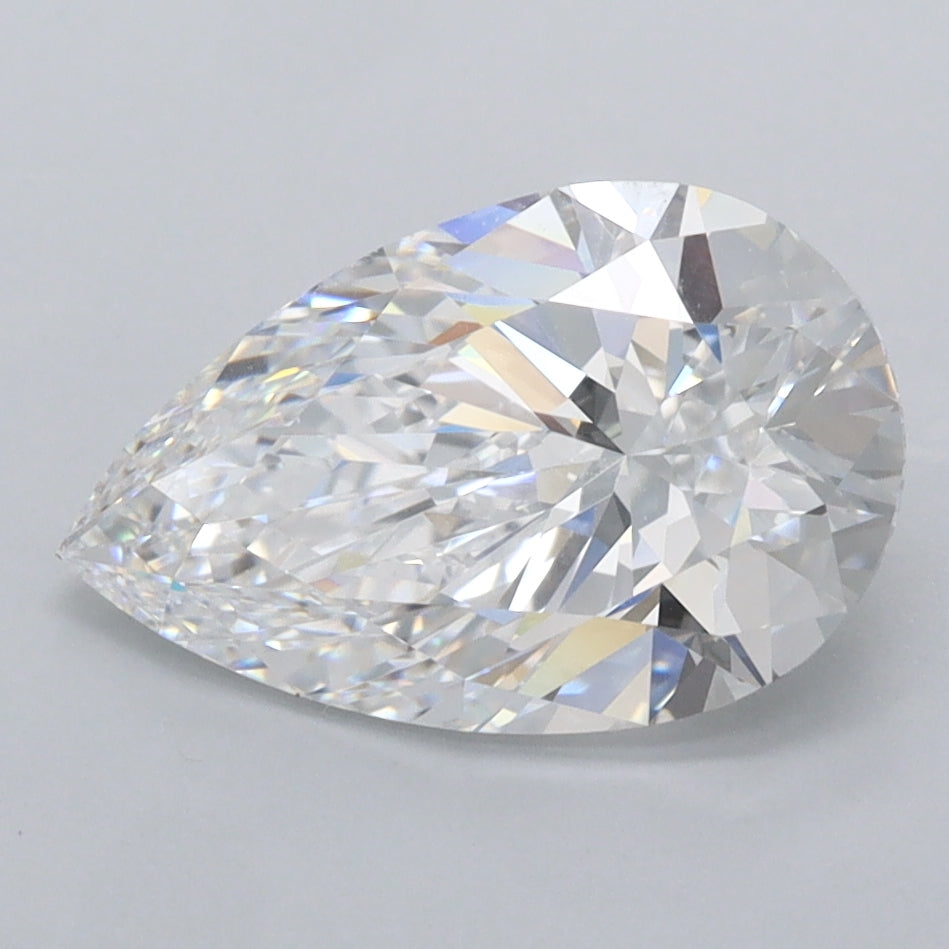 2.45 Carat Pear Shaped, Ideal Cut, D Color, IF Clarity, IGI Certified Lab Grown Diamond