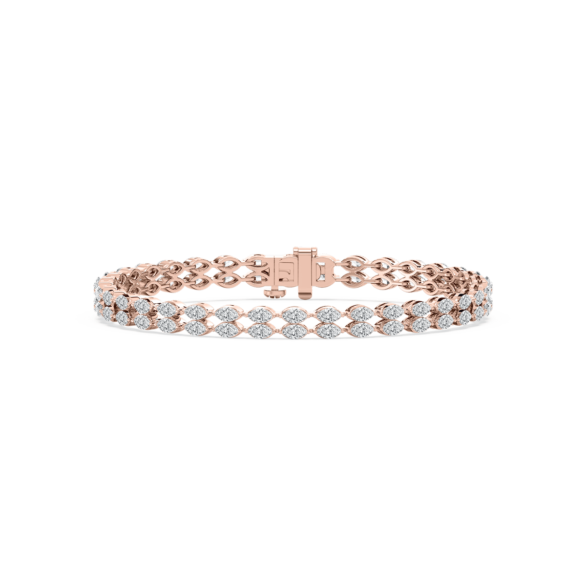 5 ¾ ctw Marquise Lab Grown Diamond Double Row Tennis Bracelet - 7 Inches