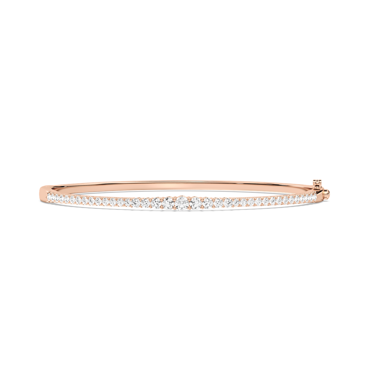 1 ctw Round Lab Grown Diamond Graduated Bangle Bracelet - 7.5 Inches