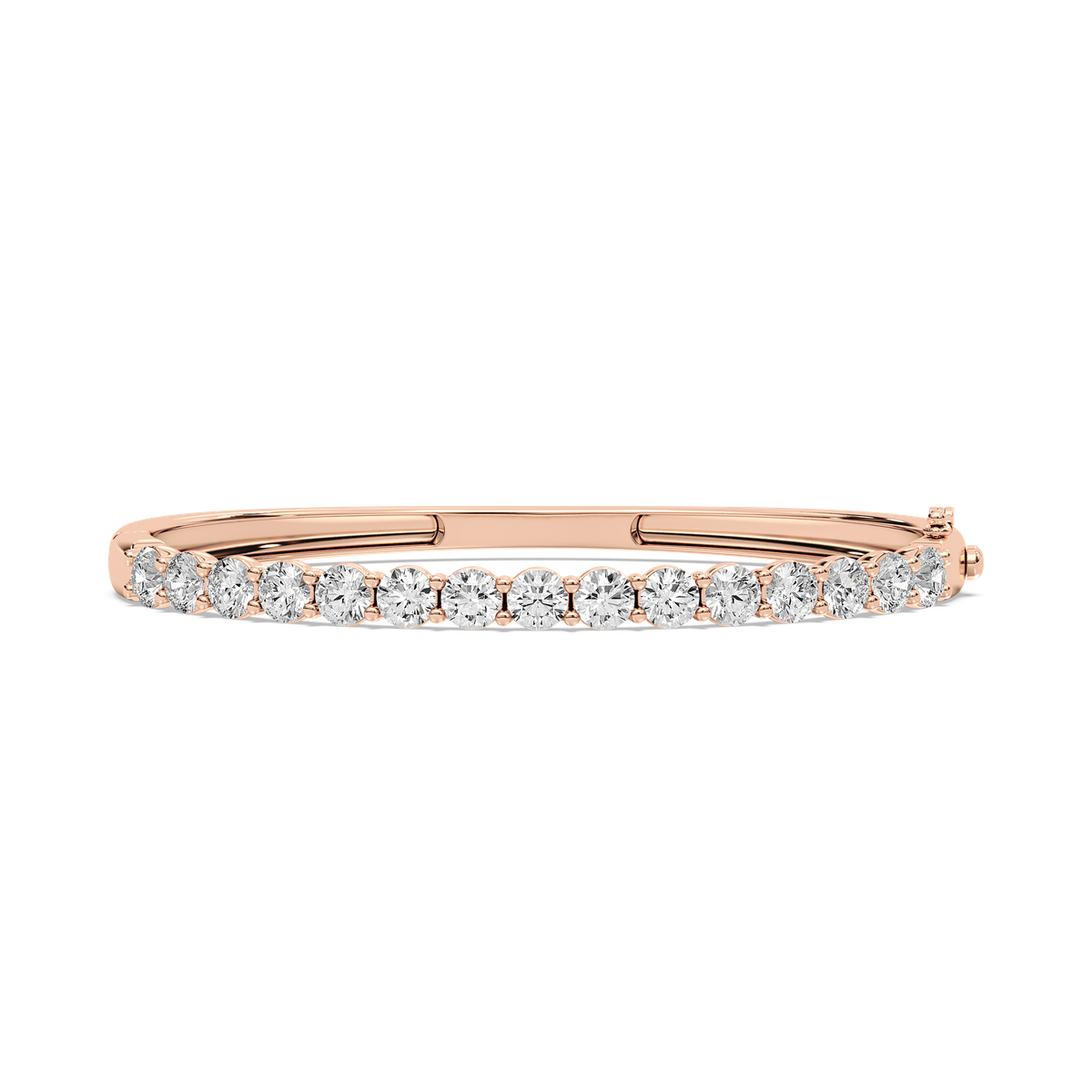 5 ¹⁄₄ ctw Round Lab Grown Diamond Shared Prong Bangle Bracelet - 7.5 Inches