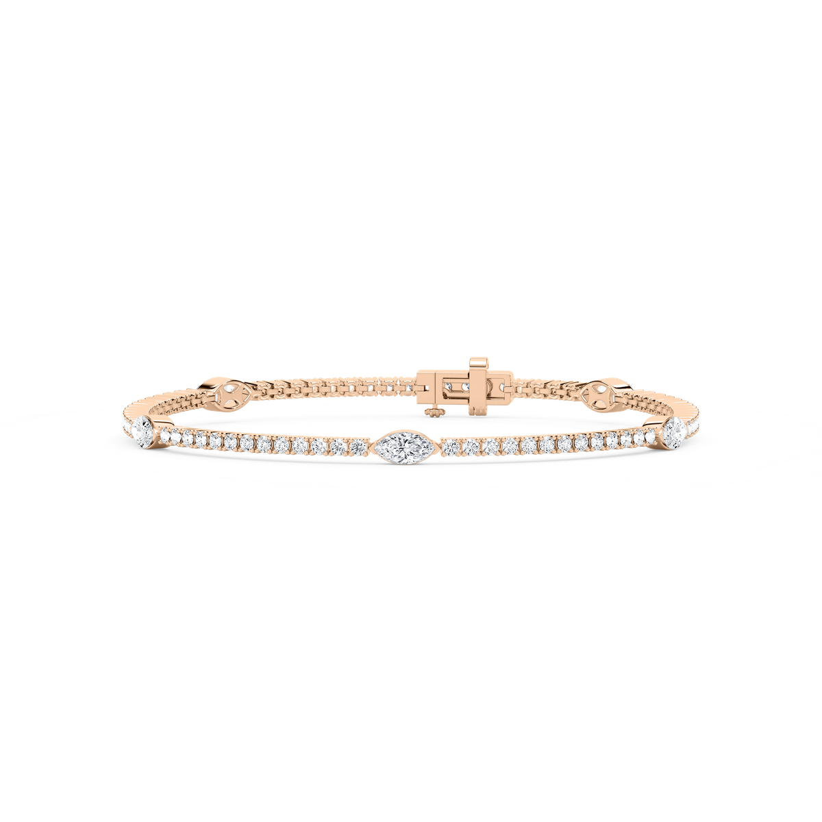 2 ²⁄₅ ctw Marquise Lab Grown Diamond Five Station Tennis Bracelet