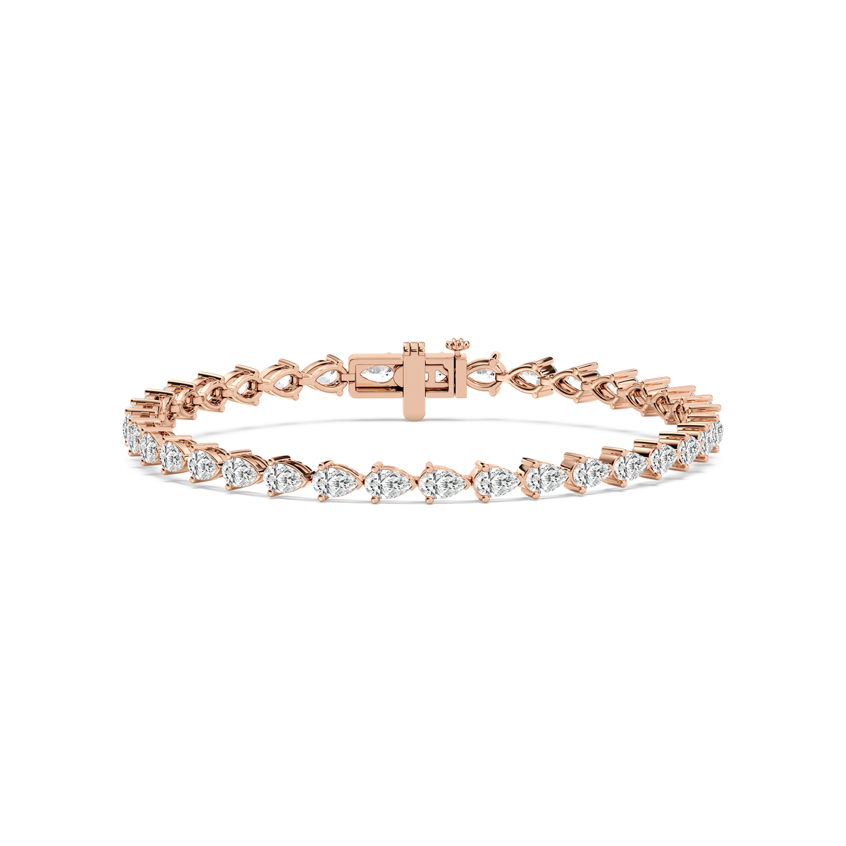 5 ctw Pear Lab Grown Diamond East West Tennis Bracelet  - 7 Inches