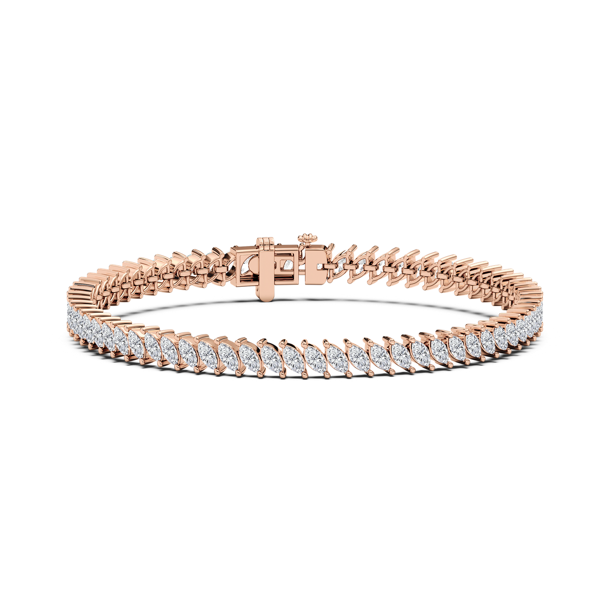5 ¹⁄₄ ctw Marquise Lab Grown Diamond Vine Tennis Bracelet  - 7 Inches