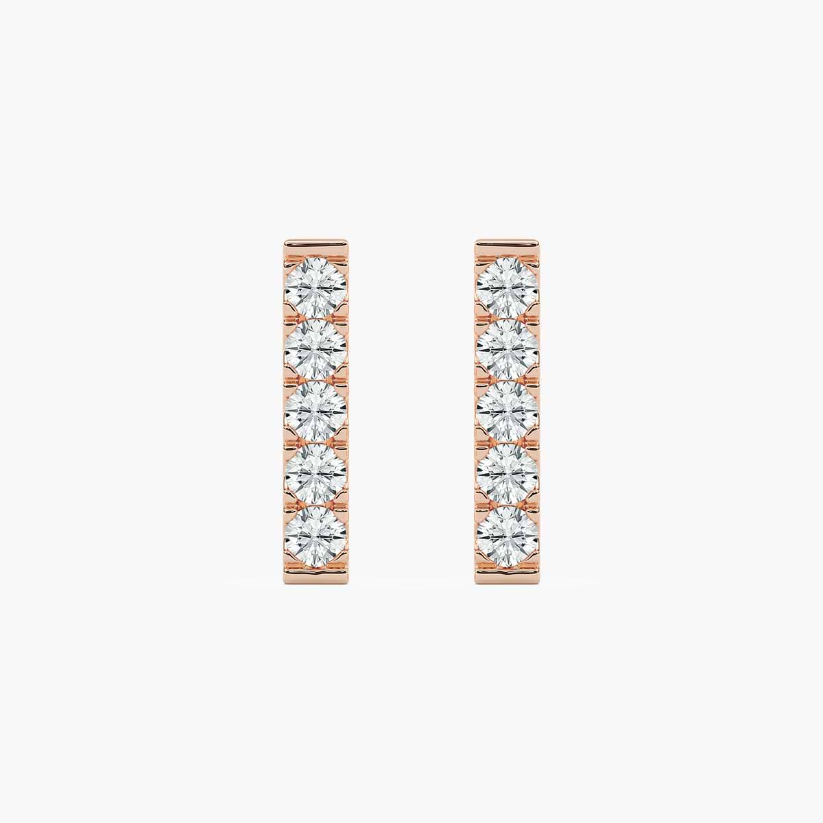 1/2 ctw Round Lab Grown Diamond Single Row Stud Earrings